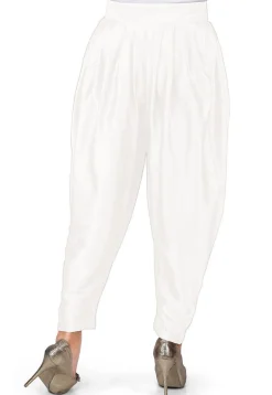 Plain Satin Dhoti Pant in White