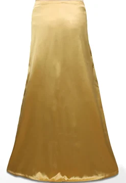 Plain Satin Readymade Petticoat in Beige