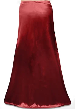 Plain Satin Readymade Petticoat in Maroon