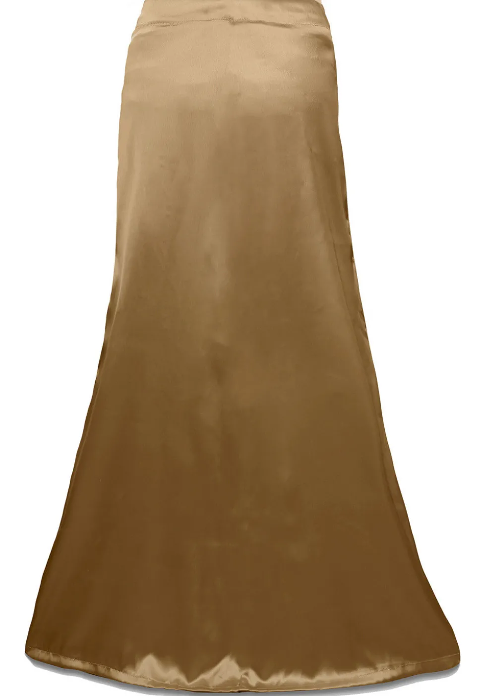 Plain Satin Readymade Petticoat in Light Brown