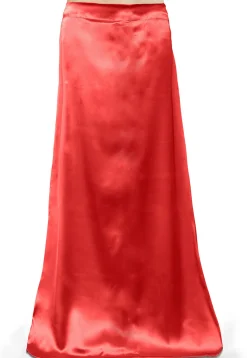 Plain Satin Readymade Petticoat in Red