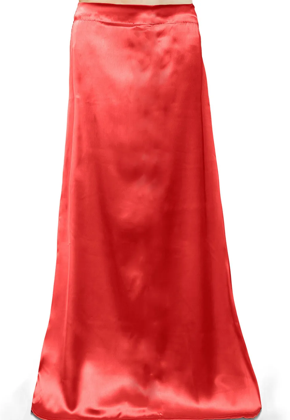 Plain Satin Readymade Petticoat in Red