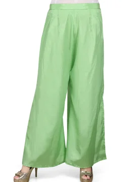 Plain Shantoon Palazzo in Light Green