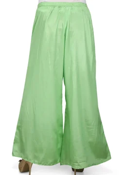 Plain Shantoon Palazzo in Light Green