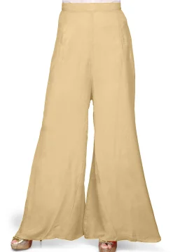 Plain Shantoon Palazzo in Beige