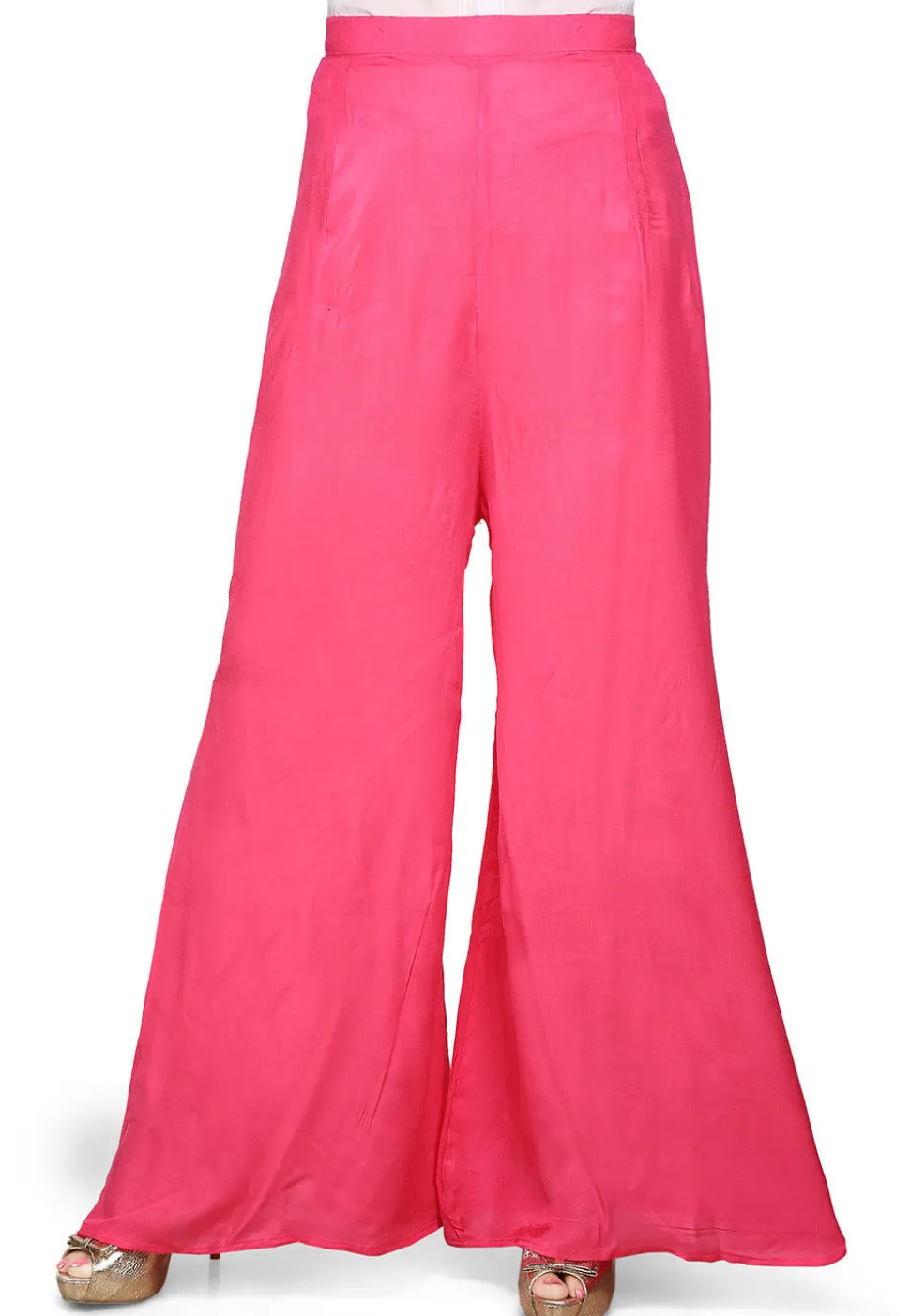 Plain Shantoon Palazzo in Pink