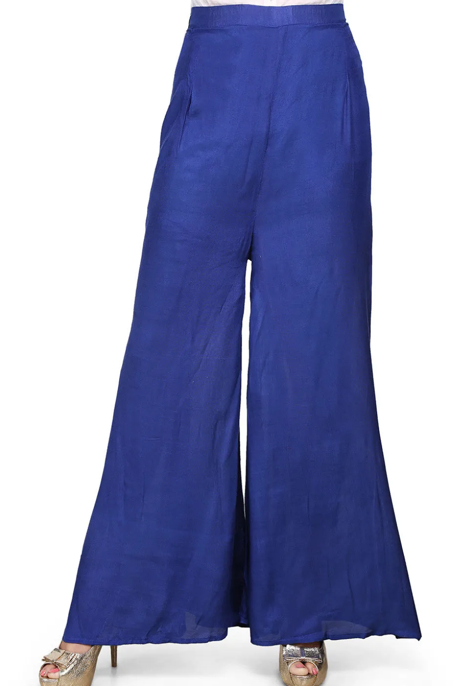 Plain Shantoon Palazzo in Blue