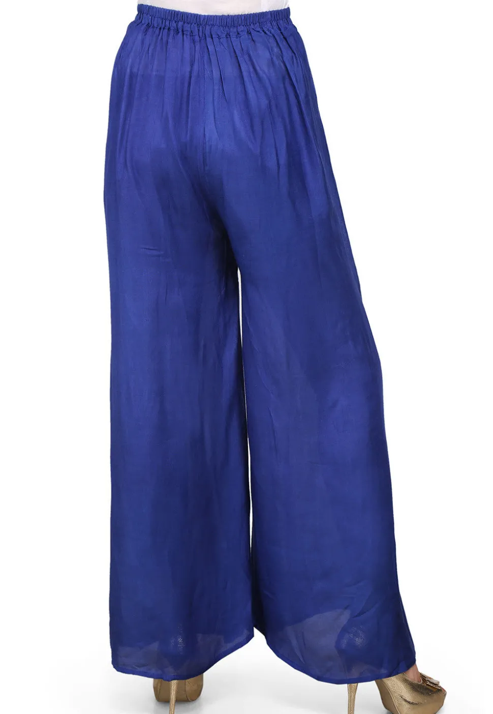 Plain Shantoon Palazzo in Blue