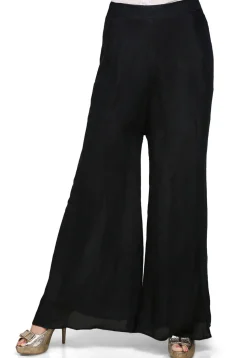 Plain Shantoon Palazzo in Black
