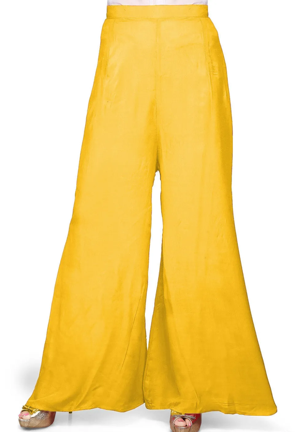 Plain Shantoon Palazzo in Yellow