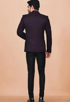 Plain Terry Rayon Tuxedo in Wine