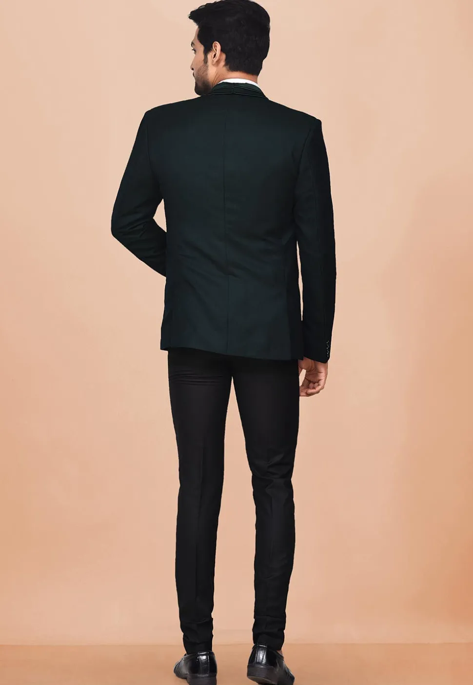 Plain Terry Rayon Tuxedo in Dark Green