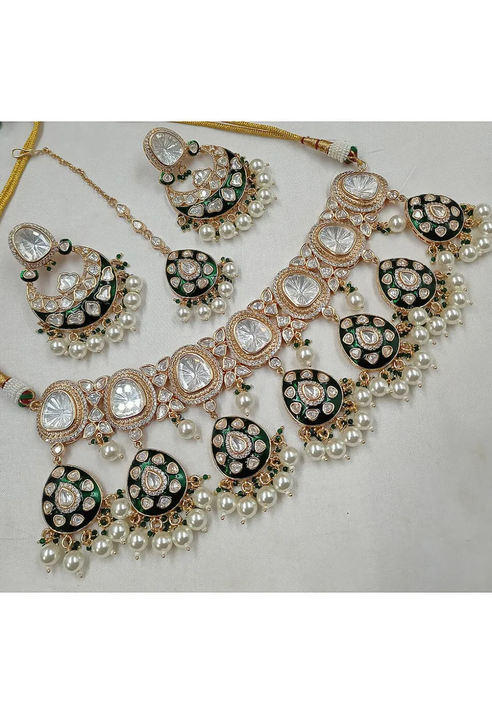 Polki Studded Choker Necklace Set