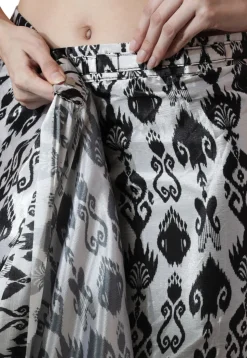 Pre Stitched Chinon Chiffon Saree in White