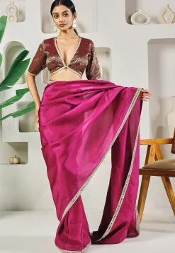 Pre-stitched Uppada Silk Saree in Purple