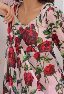 Printed Chiffon Pakistani Suit in Light Pink