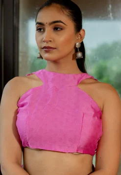 Printed Chiffon Saree in Pink