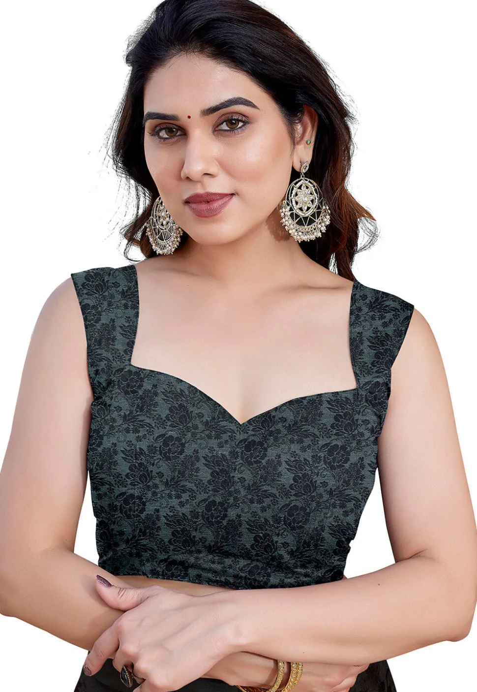 Printed Chiffon Saree in Black