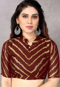 Printed Chiffon Saree in Maroon
