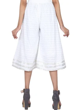 Printed Cotton Brasso Culottes in White