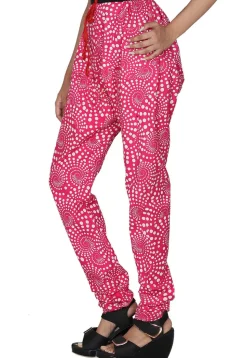 Printed Cotton Churidar in Pink