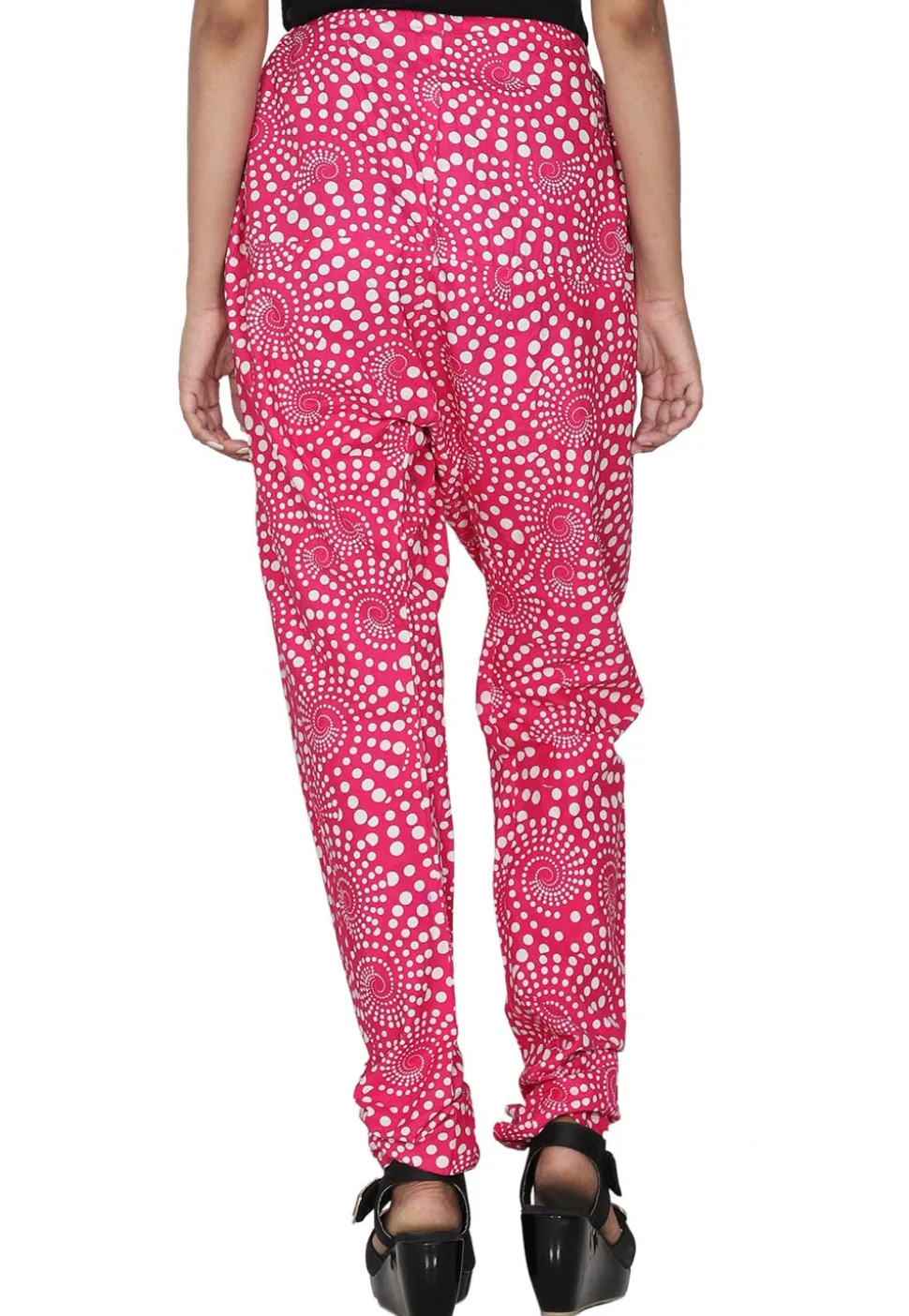 Printed Cotton Churidar in Pink