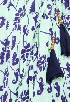 Printed Cotton Dhoti Pant in Sea Green