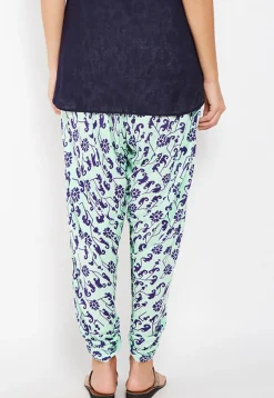 Printed Cotton Dhoti Pant in Sea Green
