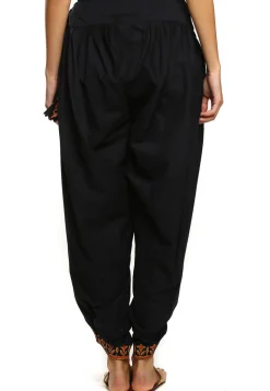 Printed Cotton Dhoti Pant in Black
