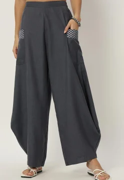 Printed Cotton Flex Pant in Grey