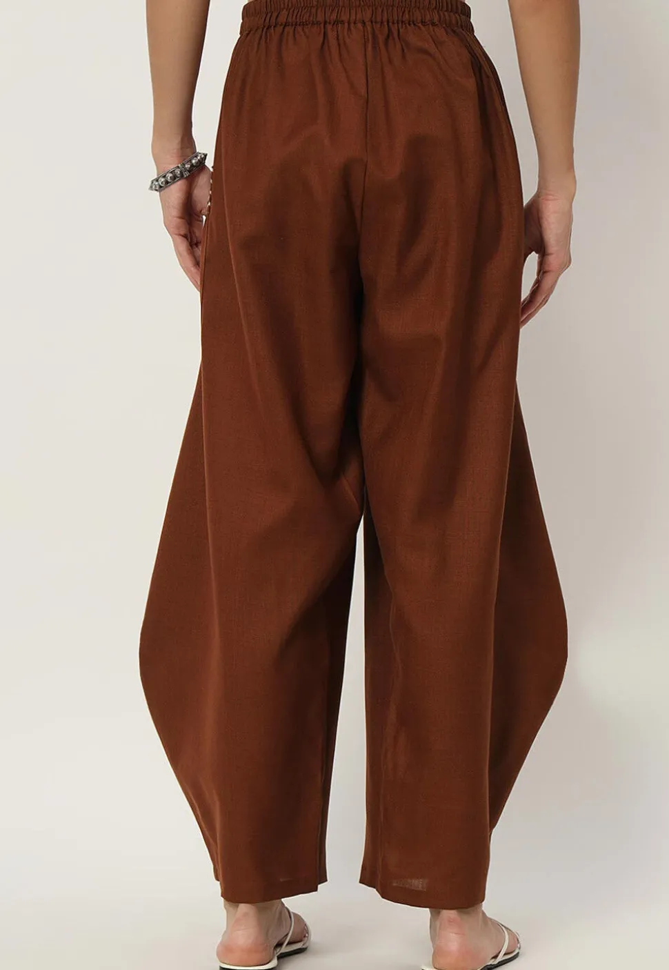 Printed Cotton Flex Pant in Dark Brown