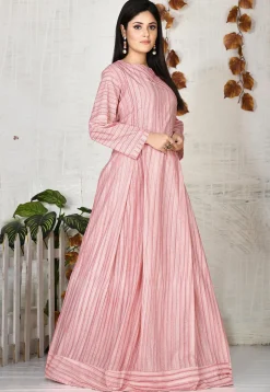 Printed Cotton Gown in Pink