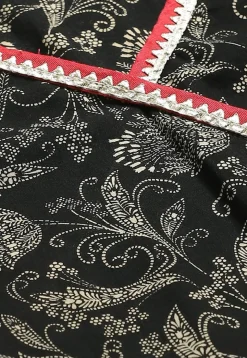 Printed Cotton Kurta in Black
