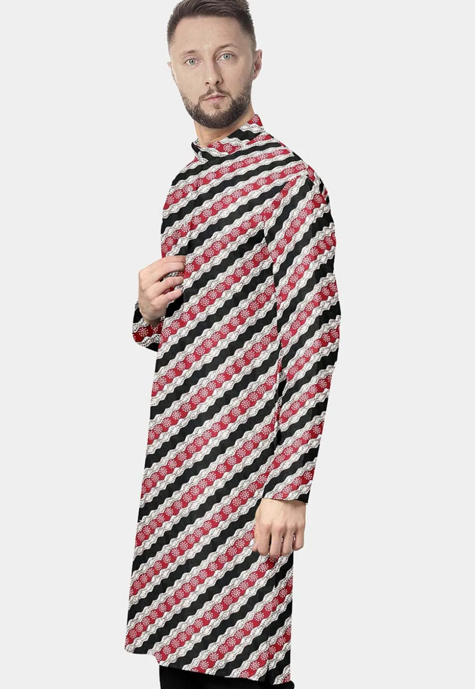 Printed Cotton Kurta in Multicolor