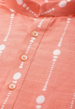 Printed Cotton Kurta in Peach