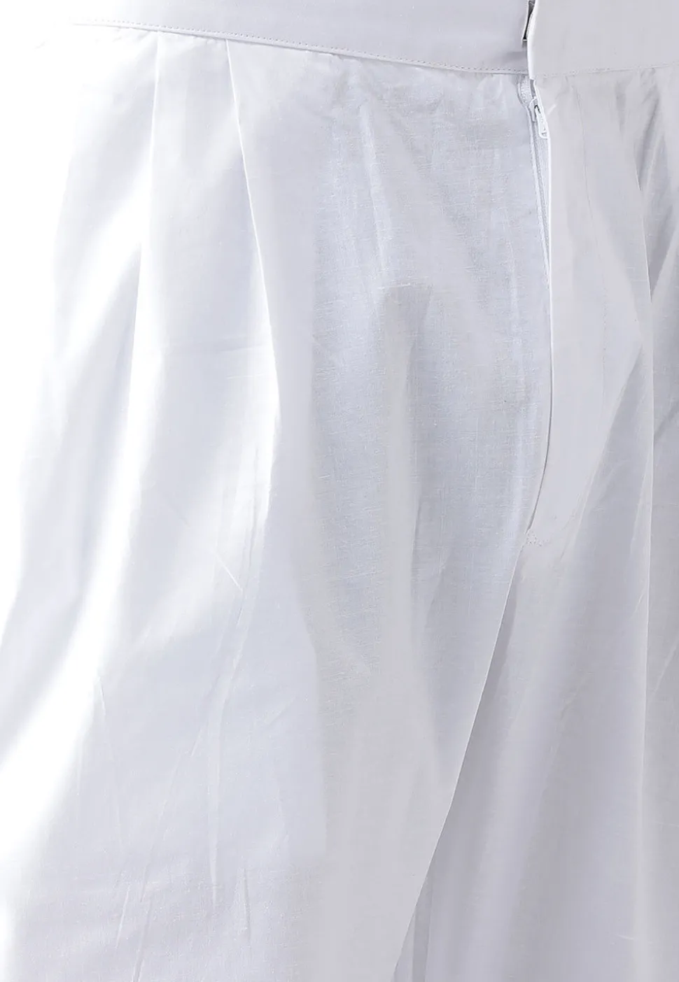 Printed Cotton Kurta Pajama in White