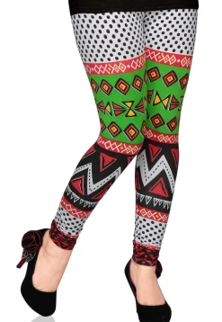 Printed Cotton Lycra Legging in Multicolor