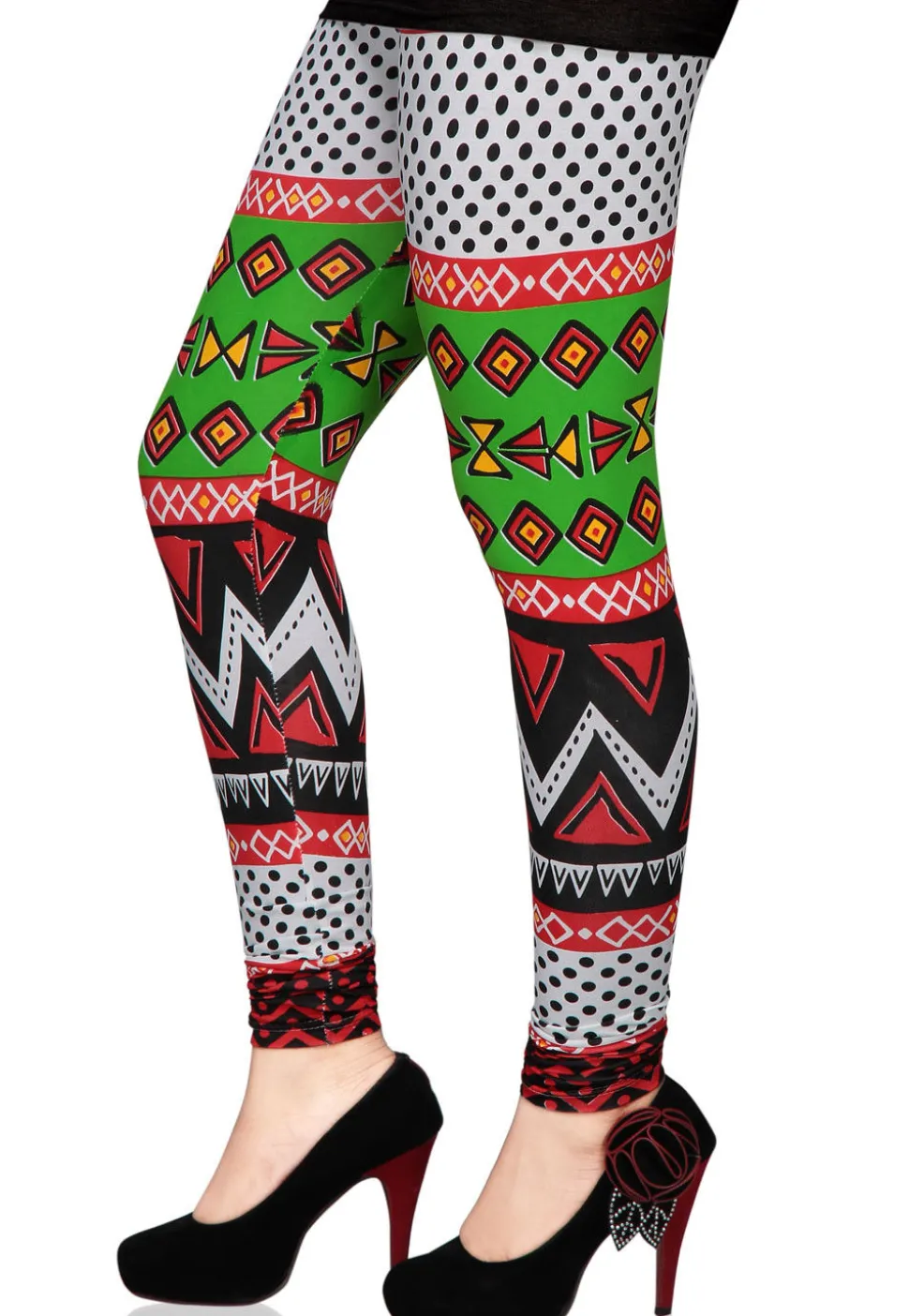 Printed Cotton Lycra Legging in Multicolor