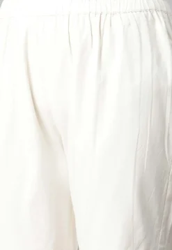 Printed Cotton Pakistani Suit in Dark Grey and Off White