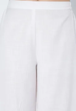 Printed Cotton Palazzo in White