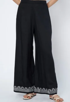 Printed Cotton Palazzo in Black