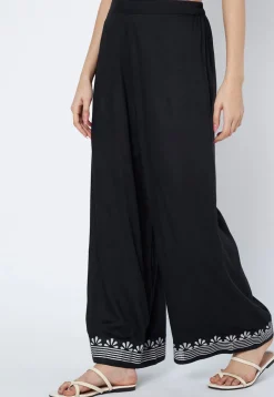 Printed Cotton Palazzo in Black