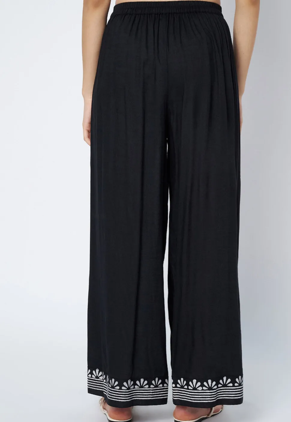 Printed Cotton Palazzo in Black