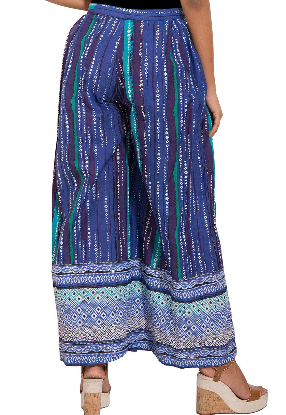 Printed Cotton Palazzo in Blue
