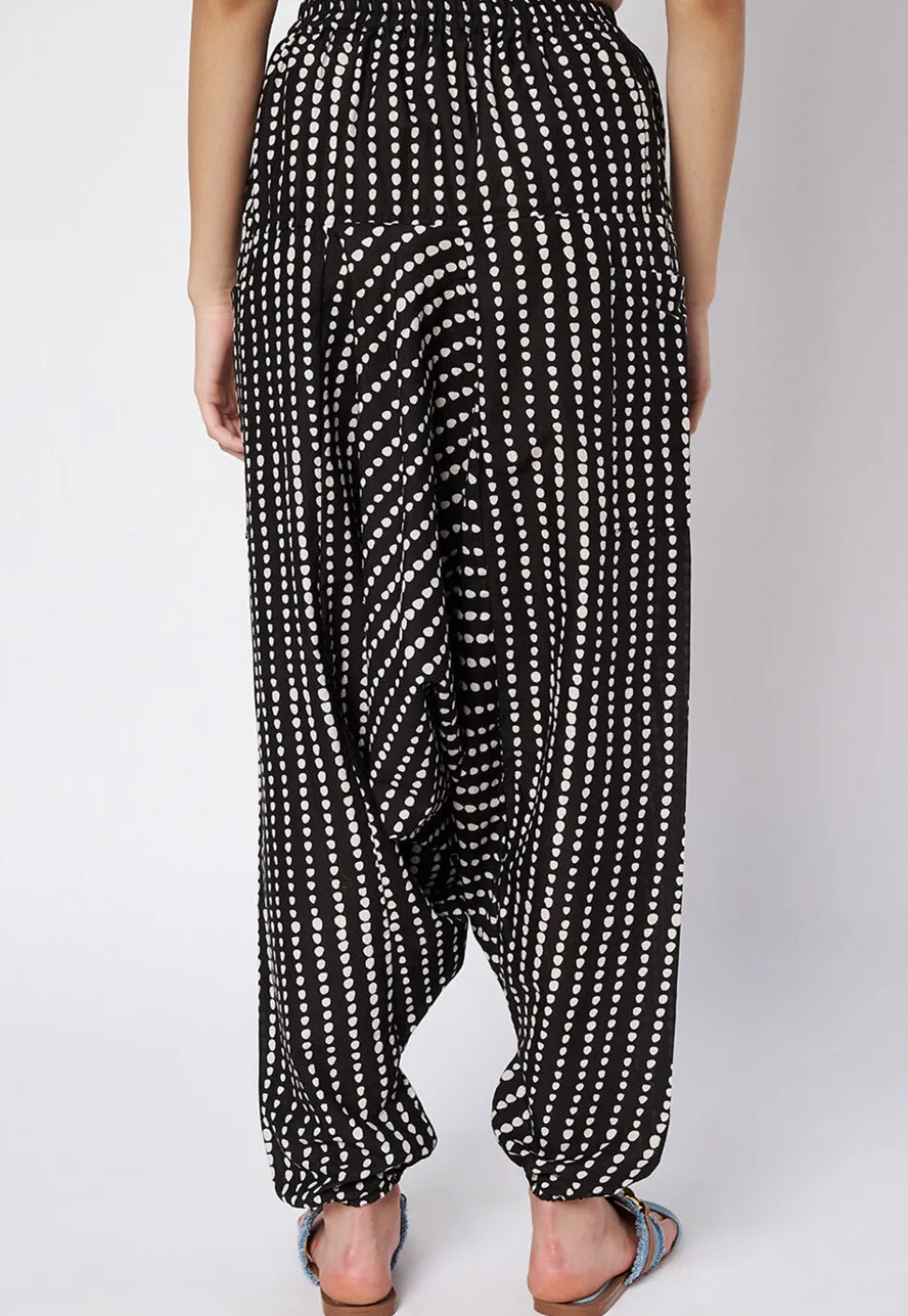 Printed Cotton Pant in Black