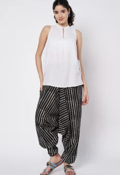 Printed Cotton Pant in Black