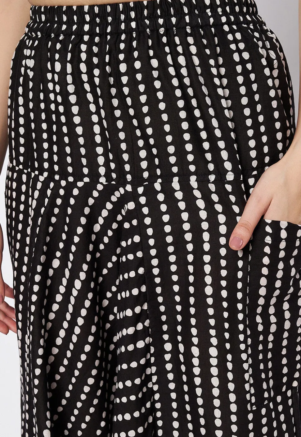 Printed Cotton Pant in Black