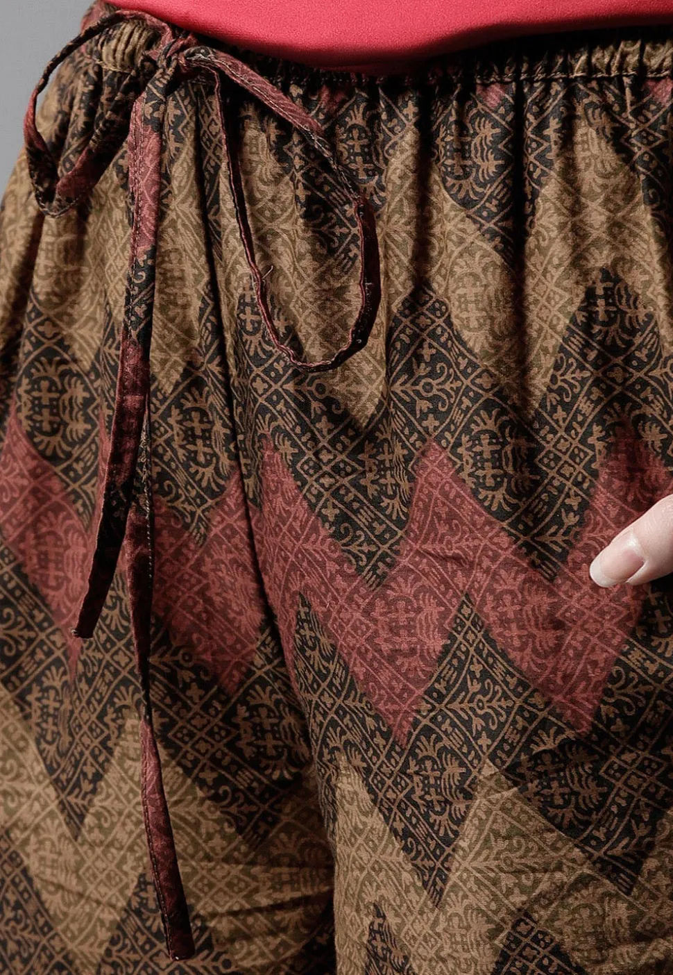 Printed Cotton Pant in Brown