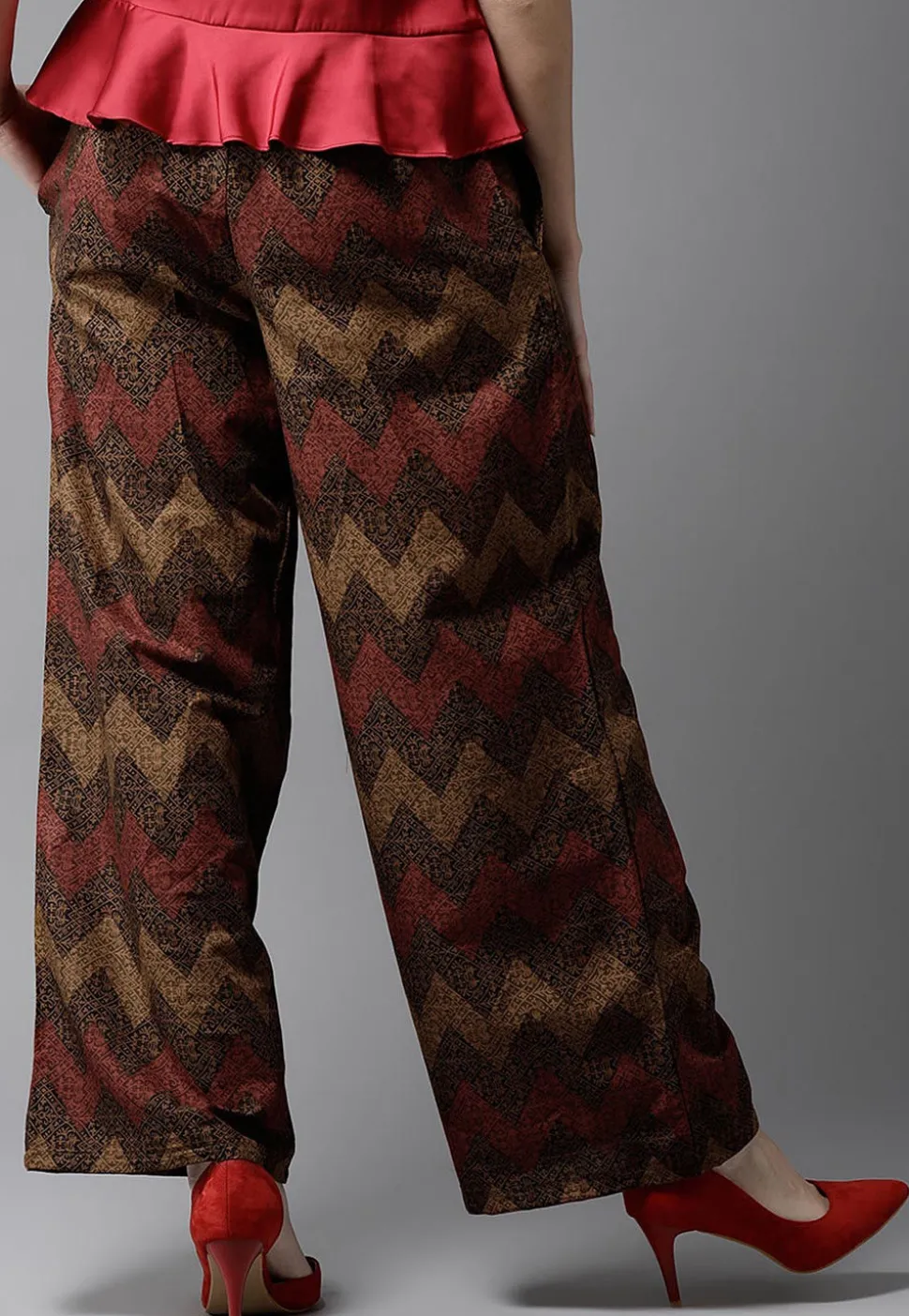 Printed Cotton Pant in Brown