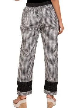 Printed Cotton Pant in White and Black